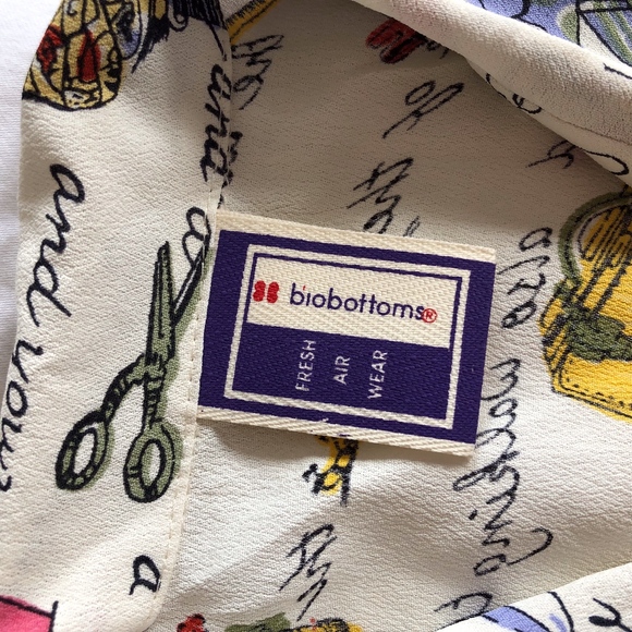 BIO BOTTOMS rayon printed button shirt/CUTE! - Picture 3 of 8
